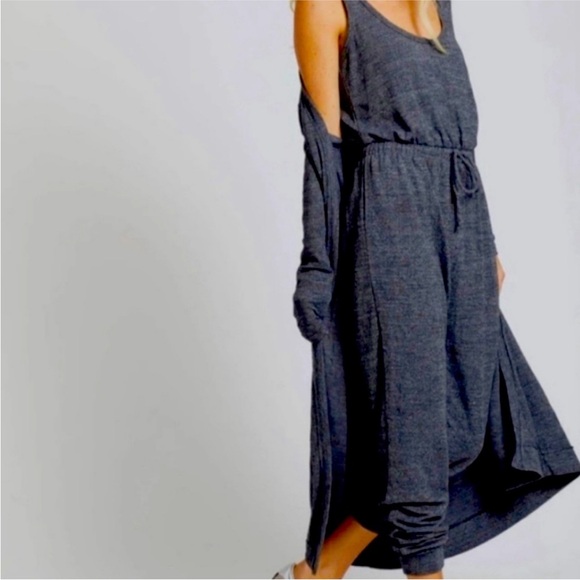 Free People Beach Bicoastal Jogger Jumpsuit Charcoal Heather Gray Size Medium - Picture 4 of 15